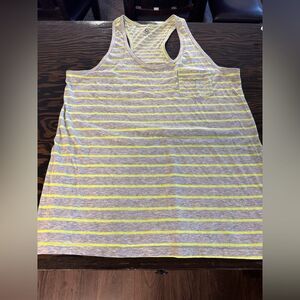 SO Loose Fit Racerback Tank Green Yellow Gray Stripe (250)